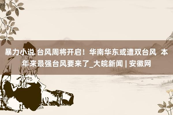 暴力小说 台风周将开启！华南华东或遭双台风  本年来最强台风要来了_大皖新闻 | 安徽网