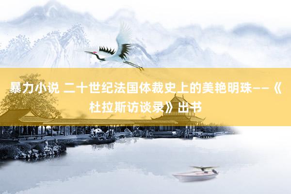 暴力小说 二十世纪法国体裁史上的美艳明珠——《杜拉斯访谈录》出书