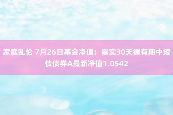 家庭乱伦 7月26日基金净值：嘉实30天握有期中短债债券A最新净值1.0542