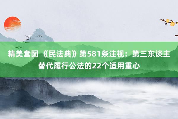 精美套图 《民法典》第581条注视：第三东谈主替代履行公法的22个适用重心